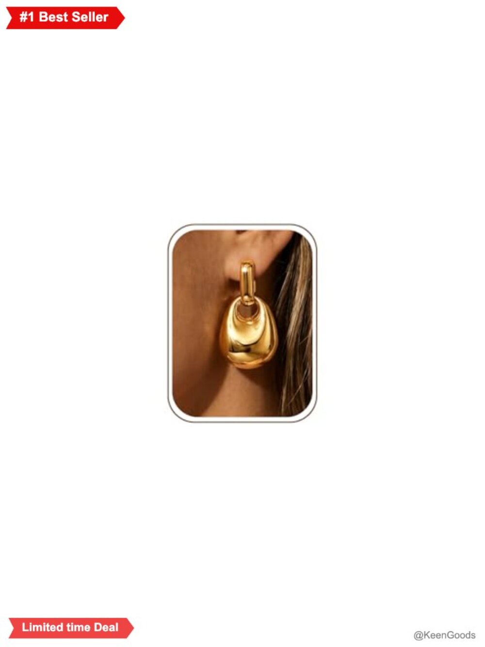 14K Gold Plated Convertible Chunky Hoop Huggie Earrings for Women